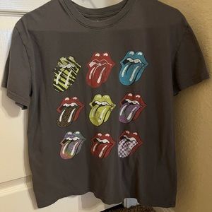 rolling stones cropped graphic tee